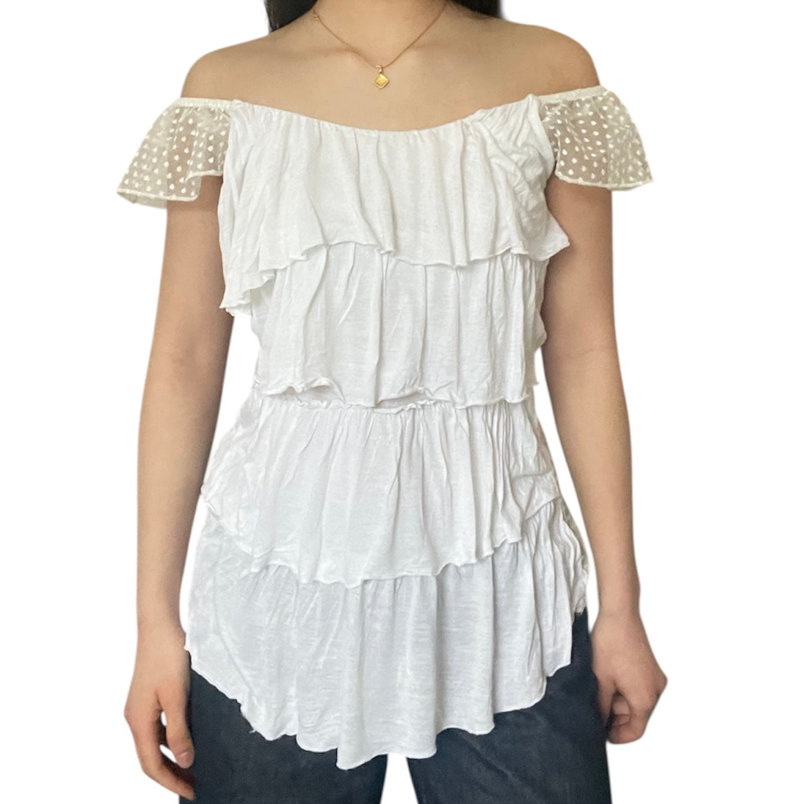 Off-Shoulder Ruffle Blouse Top